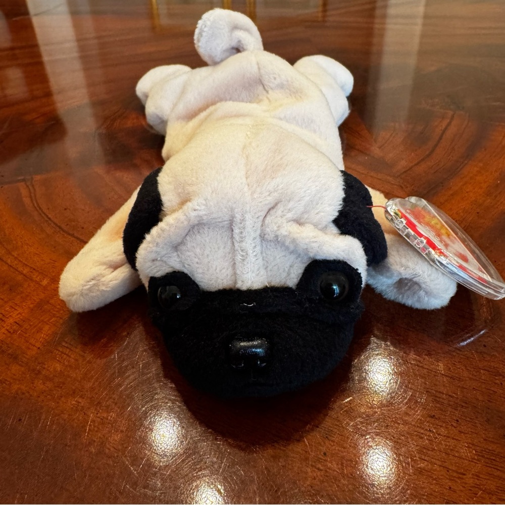 Vintage Ty Beanie Baby Pugsly Pug PVC 5th Gen Swing Tag